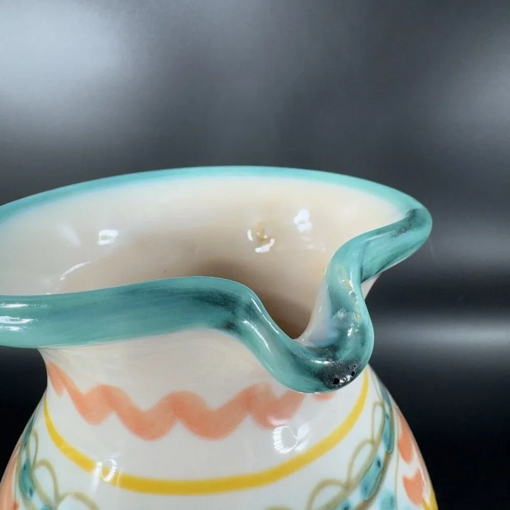 Vintage La Gartera Art Potter Jug Pitcher Toledo‎ Spain signed Pottery Hand Made